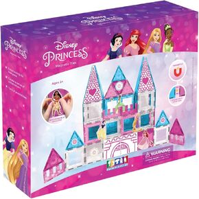 Tytan Tiles Officially Licensed Disney Princess Magnetic Tile Castle 71-Piece Building Set, Powerful STEM/STEAM Learning Workbook, Creative Engineering Play, Shape & Pattern Recognition, Ages 3 Plus