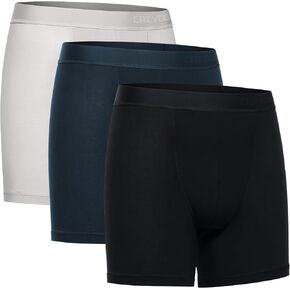 CRZ YOGA Men's Ultra-Soft Modal Double Lined 5" Boxer Briefs Moisture Wicking Breathable Underwear (3-Pack)