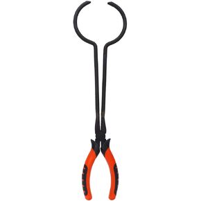Crucible Tong, 15.4inch Black Metal Jewelry Pliers Crucible Tongs Portable Gold Melting Furnace Holder Clamp for Casting Precious Metals Jewelry Making Tool
