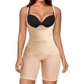 Nebility Tummy Control Shapewear Bodysuits Open Bust Full Body Shapewear Seamless Faja Body Shaper