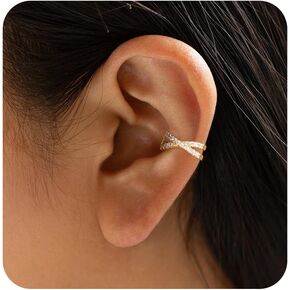 Ear Cuff Earrings for Women Non Piercing, Dainty 14K Gold Plated Ear Cuffs Hypoallergenic Clip on Cartilage Earring Fake Earrings Sets Gold Cuff Earrings for Women Trendy Jewelry Gifts