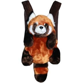 Women's Stuffed Animal Backpack Girls' Realistic Red Panda Plush Bag
