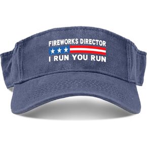 Fireworks Director I Run You Run Caps Visor for Adult Ponytail Cap Flodable Sun Protection Cap