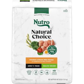 NUTRO NATURAL CHOICE Healthy Weight Adult Dry Dog Food, Lamb & Brown Rice Recipe Dog Kibble, 30 lb. Bag
