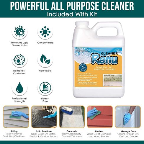 Premium Restorer-Restores Original Color & Rejuvenates Faded Shutters, Patio Furniture, Garage/Front Doors & More | Eco-Friendly |Lasts 10 Yrs.| Includes Powerful Cleaner | Quart Kit in Saudi Arabia