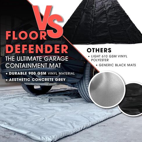 سجادات أرضية المرآب من Floor Defender للثلج والجليد والمطر والطين - سجادات احتواء المرآب شديدة التحمل (سيارات الدفع الرباعي، حجم الشاحنات: 8 × 21 بوصة) in Saudi Arabia