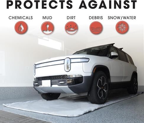 سجادات أرضية المرآب من Floor Defender للثلج والجليد والمطر والطين - سجادات احتواء المرآب شديدة التحمل (سيارات الدفع الرباعي، حجم الشاحنات: 8 × 21 بوصة) in Saudi Arabia