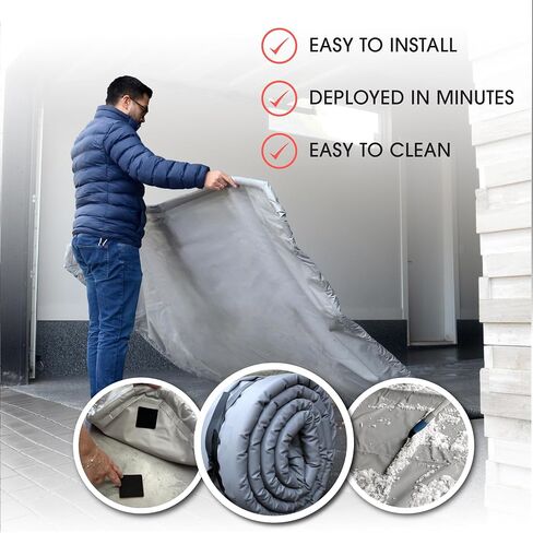 سجادات أرضية المرآب من Floor Defender للثلج والجليد والمطر والطين - سجادات احتواء المرآب شديدة التحمل (سيارات الدفع الرباعي، حجم الشاحنات: 8 × 21 بوصة) in Saudi Arabia