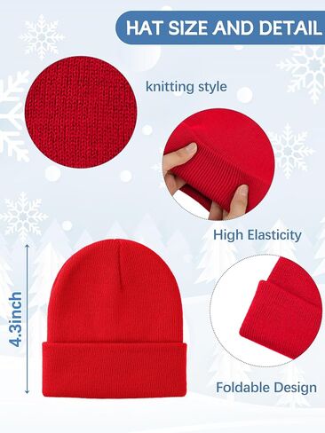 Glooarm 12 Pack Kids Winter Beanies Hats Gloves Set, Boys Warm Winter Caps Knit Full Fingers Gloves for Boys Girls in Saudi Arabia