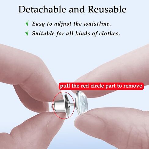 24 قطعة بدون خياطة سروال قابل للتعديل الخصر مشبك موسع مجموعة جينز 2 نمط 4 مجموعة بانت الخصر مشدود لتنورات الجينز (أسود، فضي) in Kuwait