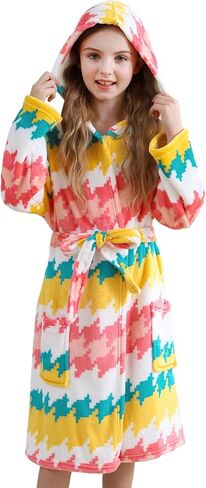 V.&GRIN Girls Robe, Kids Fleece Hooded Soft Plush Fuzzy Bathrobe for 3-14 Years in Saudi Arabia