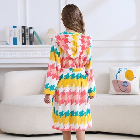 V.&GRIN Girls Robe, Kids Fleece Hooded Soft Plush Fuzzy Bathrobe for 3-14 Years in Saudi Arabia