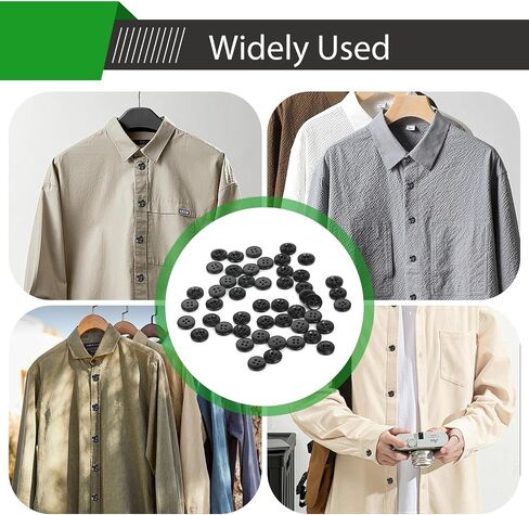 Resin Sewing Buttons,15mm Sewing Round Shirt Button for Crafts，DIY and Clothes Sewing (Black,50pcs) in Saudi Arabia