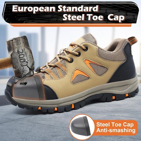 ISOOUS Steel Toe Shoes for Men Women Safety Composite Toe Sneakers Lightweight Comfortable Non Slip Resistant Work Shoes for Men Utility Indestructible Industrial Construction Shoes in Saudi Arabia