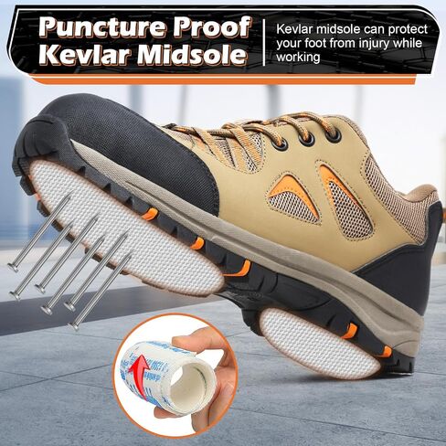 ISOOUS Steel Toe Shoes for Men Women Safety Composite Toe Sneakers Lightweight Comfortable Non Slip Resistant Work Shoes for Men Utility Indestructible Industrial Construction Shoes in Saudi Arabia