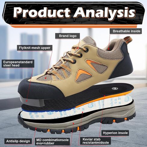 ISOOUS Steel Toe Shoes for Men Women Safety Composite Toe Sneakers Lightweight Comfortable Non Slip Resistant Work Shoes for Men Utility Indestructible Industrial Construction Shoes in Saudi Arabia