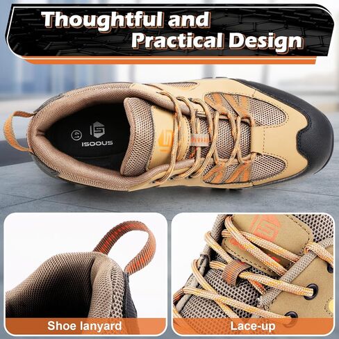 ISOOUS Steel Toe Shoes for Men Women Safety Composite Toe Sneakers Lightweight Comfortable Non Slip Resistant Work Shoes for Men Utility Indestructible Industrial Construction Shoes in Saudi Arabia