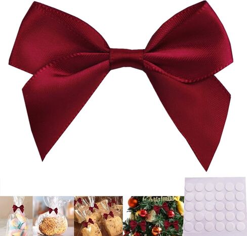 30 Pack Mini Ribbon Bows for Crafts, Satin Ribbon Bows with Adhesive Glue Point, Pretied Bows for DIY Crafting Sewing Scrapbooking Baby Shower Wedding Birthday Party Treats Favors (Gold) in Saudi Arabia