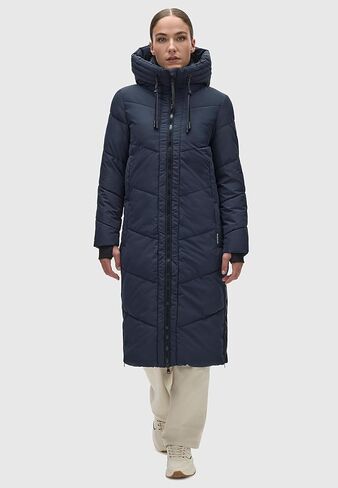 معطف شتوي طويل للسيدات من Marikoo مع غطاء رأس وياقة من الفرو الصناعي قابلة للفصل | جاكيت مبطن للنساء | نادري السادس عشر XS-XXL in Kuwait