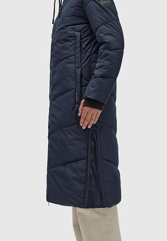 معطف شتوي طويل للسيدات من Marikoo مع غطاء رأس وياقة من الفرو الصناعي قابلة للفصل | جاكيت مبطن للنساء | نادري السادس عشر XS-XXL in Kuwait