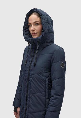 معطف شتوي طويل للسيدات من Marikoo مع غطاء رأس وياقة من الفرو الصناعي قابلة للفصل | جاكيت مبطن للنساء | نادري السادس عشر XS-XXL in Kuwait