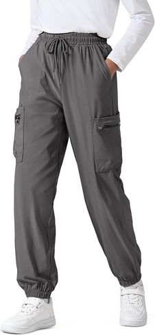 Boys Joggers Cargo Pants Kids Water Resistant Athletic Hiking Uniform Pants Lightweight Quick Dry in Saudi Arabia
