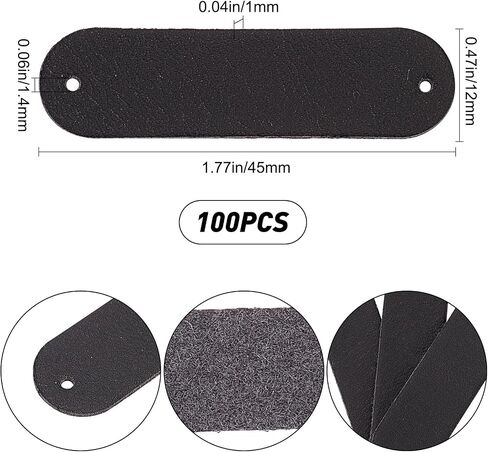 GORGECRAFT 100Pcs Handmade Leather Labels Faux Leather Blank Tags with Holes for Jeans Shoes Bags Garment Embellishment DIY Crafts Knitting Hats Clothing Sewing Accessories, White in Saudi Arabia
