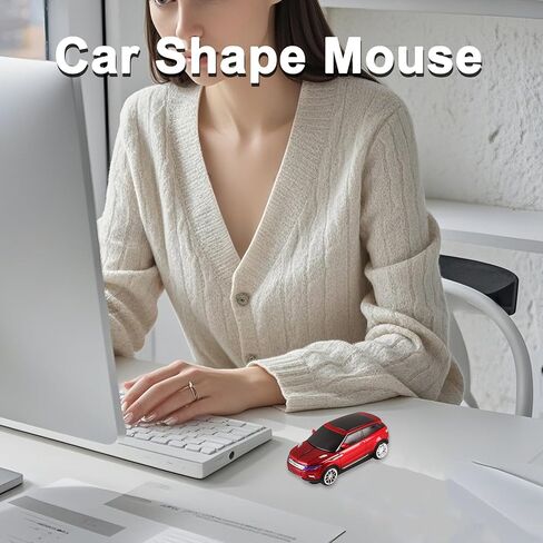 CHUYI Cool SUV Car Shaped Wireless Mouse 1600 DPI Optical Cordless Mice with USB Receiver for Office School Travel for PC Computer Laptop Gift (Red-1 Pack) in Saudi Arabia