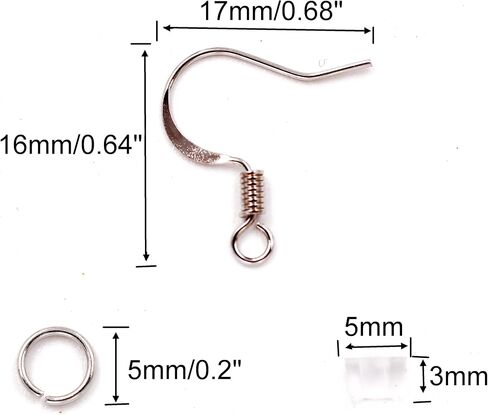 Excerllent Quality Earring Findings for Jewelry Making, 100 pcs/50 pairs Earring Hook with Earring Backs, Earring Wire White Gold in Saudi Arabia