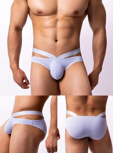 Men's Ice Silk Bikini Solid Briefs Classic Low Rise Underwear in Kuwait