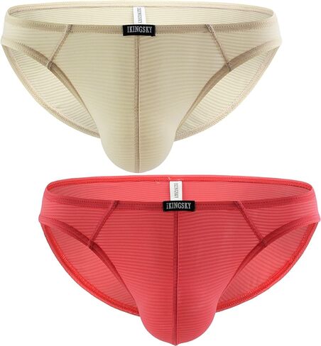 IKINGSKY Men's Four Way Stretch Briefs Soft Striped Underwear Sexy Low Rise Underpanties for Men in Saudi Arabia