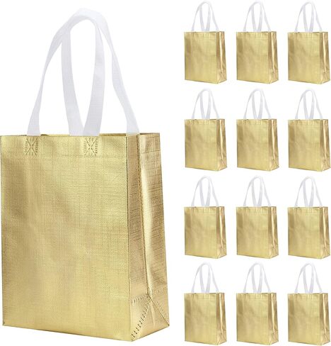 LOOKSGO 12 Pcs Non-woven Reusable Gift Bags With Handles for Party Favor 8W x 4L x10H Size in Saudi Arabia