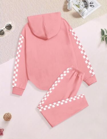 KANGKANG Girls Clothes Fall Winter Outfits Graphic Hooded Sweatsuits Sweatpants 2Pcs Set in Kuwait