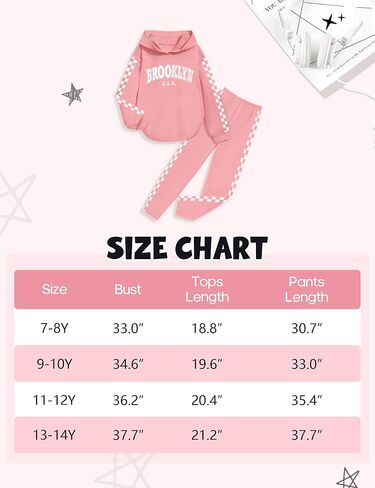 KANGKANG Girls Clothes Fall Winter Outfits Graphic Hooded Sweatsuits Sweatpants 2Pcs Set in Kuwait