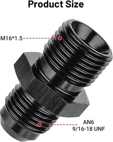 EVIL ENERGY 6AN Male Flare to M16 x 1.5mm Male Metric Fitting Adapter Aluminium Alloy 1PC in Saudi Arabia