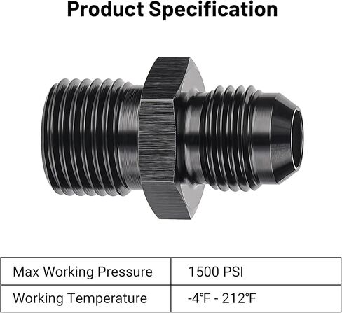 EVIL ENERGY 6AN Male Flare to M16 x 1.5mm Male Metric Fitting Adapter Aluminium Alloy 1PC in Saudi Arabia