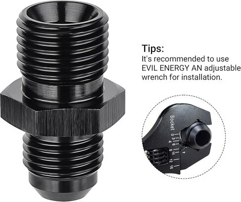 EVIL ENERGY 6AN Male Flare to M16 x 1.5mm Male Metric Fitting Adapter Aluminium Alloy 1PC in Saudi Arabia