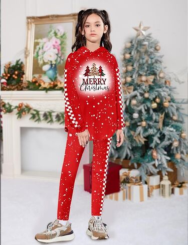 KANGKANG Girls Clothes Fall Winter Outfits Graphic Hooded Sweatsuits Sweatpants 2Pcs Set in Kuwait