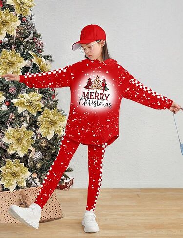 KANGKANG Girls Clothes Fall Winter Outfits Graphic Hooded Sweatsuits Sweatpants 2Pcs Set in Kuwait