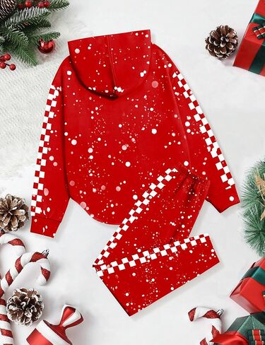 KANGKANG Girls Clothes Fall Winter Outfits Graphic Hooded Sweatsuits Sweatpants 2Pcs Set in Kuwait