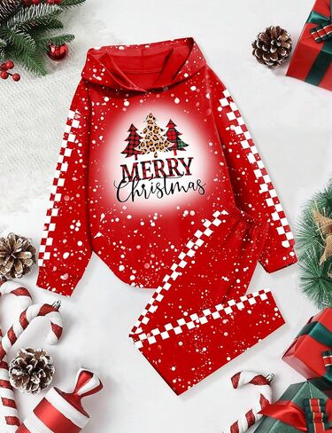 KANGKANG Girls Clothes Fall Winter Outfits Graphic Hooded Sweatsuits Sweatpants 2Pcs Set in Kuwait