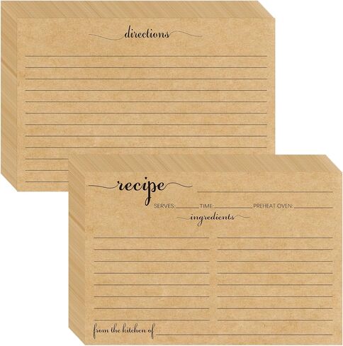 Recipe Cards 4x6 White, From the Kitchen Of 100 Pack Double Sided Cooking Recipe Cards Stock Thick Cardstock Recipe Cards with Lines for Weddings, Bridal Shower, Christmas Gifts, Baby in Kuwait