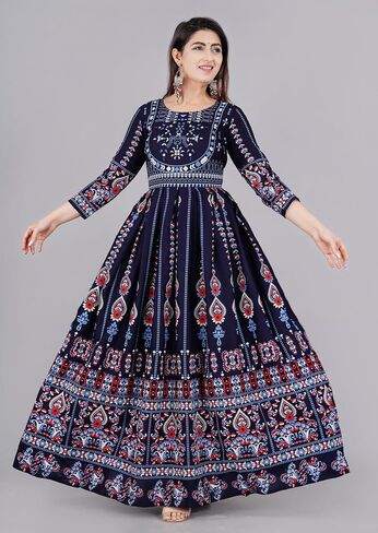 Sophia-Art Rayon Floral Print Only Kurti Dress for Women and Girls Elegant Indian Ethnic Wear Traditional Weeding outfits in Saudi Arabia