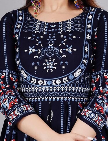 Sophia-Art Rayon Floral Print Only Kurti Dress for Women and Girls Elegant Indian Ethnic Wear Traditional Weeding outfits in Saudi Arabia