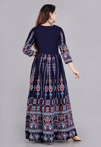 Sophia-Art Rayon Floral Print Only Kurti Dress for Women and Girls Elegant Indian Ethnic Wear Traditional Weeding outfits in Saudi Arabia