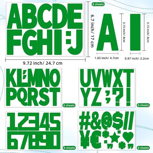Starboling Letter Stickers,3 inch 40 Sheets Green Alphabet Sticker,Self Adhesive Vinyl Letter Stickers Mailbox Numbers,Self Adhesive Letters Stickers for Bulletin Boards Classroom Home Decor in Saudi Arabia