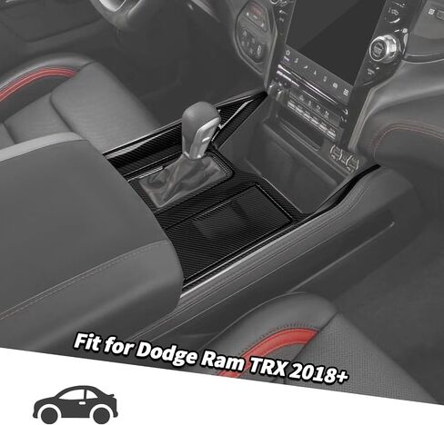 Jimen Fit for Dodge Ram 1500 TRX 2021-2024, 3PCS Gear Shift Panel Cover Interior Trim (Carbon Fiber) in Saudi Arabia