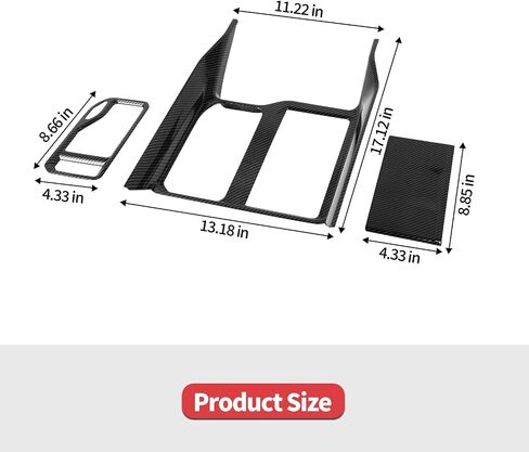 Jimen Fit for Dodge Ram 1500 TRX 2021-2024, 3PCS Gear Shift Panel Cover Interior Trim (Carbon Fiber) in Saudi Arabia