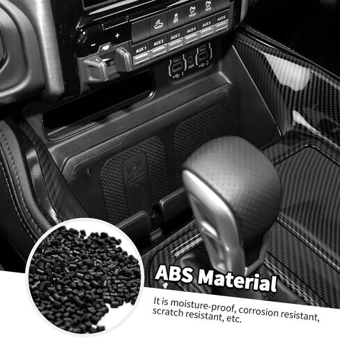 Jimen Fit for Dodge Ram 1500 TRX 2021-2024, 3PCS Gear Shift Panel Cover Interior Trim (Carbon Fiber) in Saudi Arabia