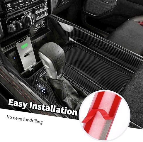 Jimen Fit for Dodge Ram 1500 TRX 2021-2024, 3PCS Gear Shift Panel Cover Interior Trim (Carbon Fiber) in Saudi Arabia